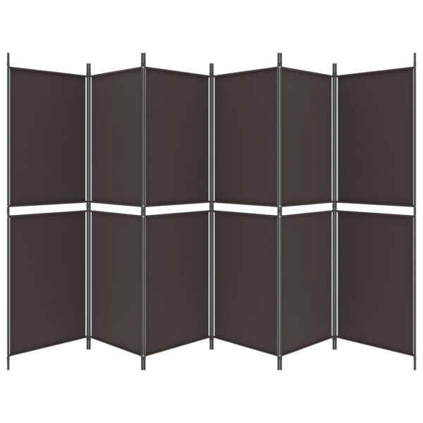 vidaXL 6-Panel Room Divider Brown 118.1"x70.9" Fabric - Image 4