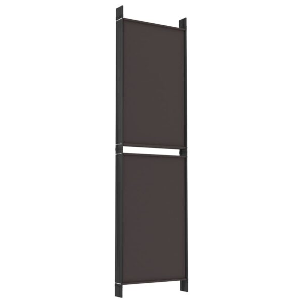 vidaXL 6-Panel Room Divider Brown 118.1"x70.9" Fabric - Image 6