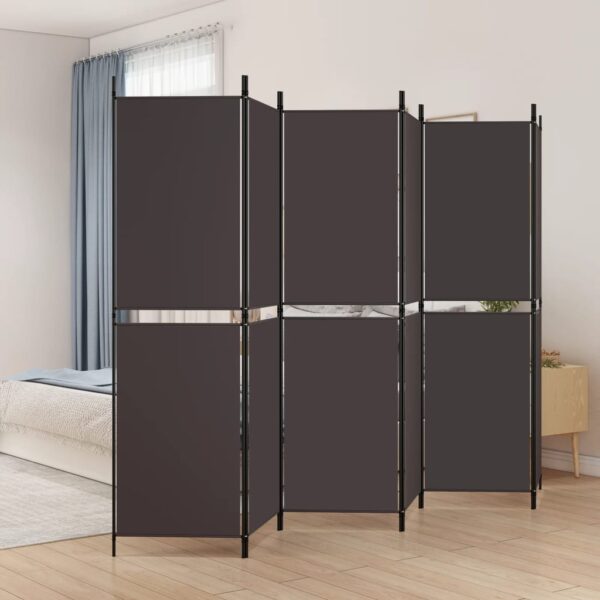 vidaXL 6-Panel Room Divider Brown 118.1"x70.9" Fabric