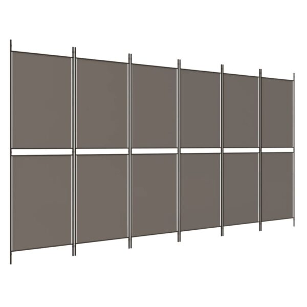 vidaXL 6-Panel Room Divider Anthracite 118.1"x70.9" Fabric - Image 2