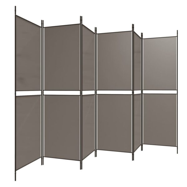 vidaXL 6-Panel Room Divider Anthracite 118.1"x70.9" Fabric - Image 4