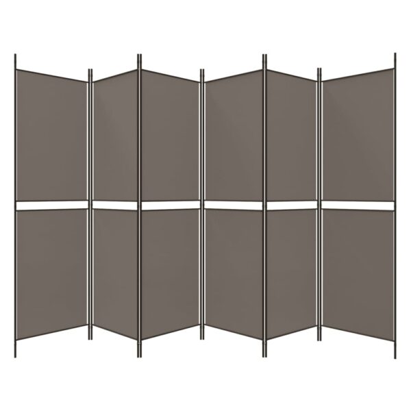 vidaXL 6-Panel Room Divider Anthracite 118.1"x70.9" Fabric - Image 5