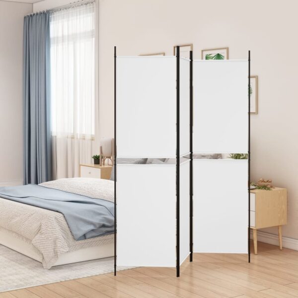 vidaXL 3-Panel Room Divider White 59.1"x78.7" Fabric