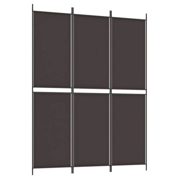 vidaXL 3-Panel Room Divider Brown 59.1"x78.7" Fabric - Image 2