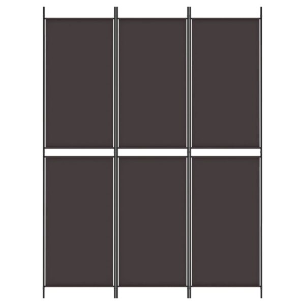 vidaXL 3-Panel Room Divider Brown 59.1"x78.7" Fabric - Image 3