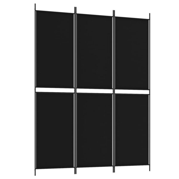 vidaXL 3-Panel Room Divider Black 59.1"x78.7" Fabric - Image 2