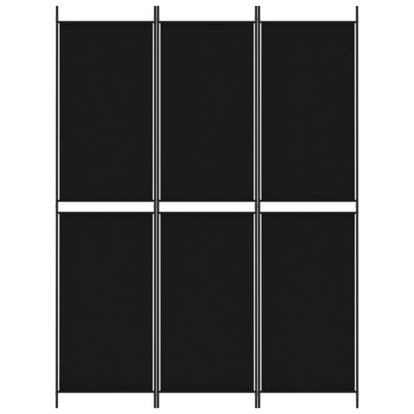 vidaXL 3-Panel Room Divider Black 59.1"x78.7" Fabric - Image 3