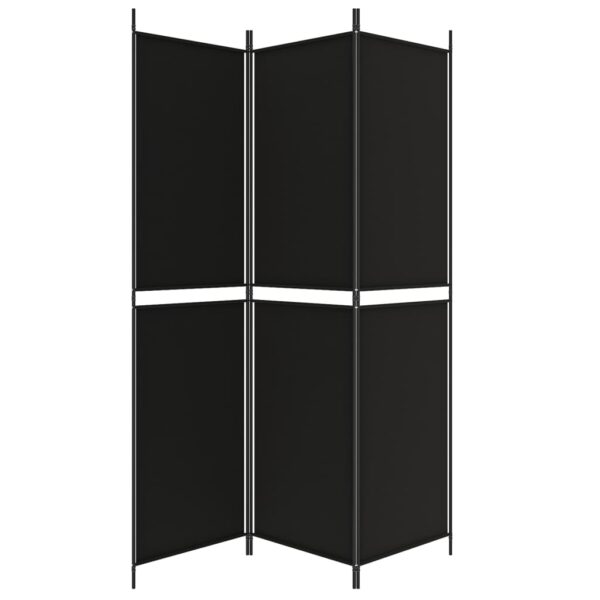 vidaXL 3-Panel Room Divider Black 59.1"x78.7" Fabric - Image 4