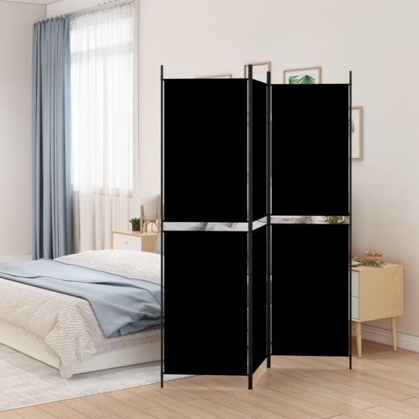 vidaXL 3-Panel Room Divider Black 59.1"x78.7" Fabric