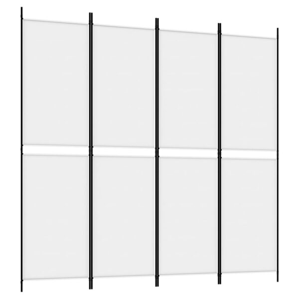 vidaXL 4-Panel Room Divider White 78.7"x78.7" Fabric - Image 2