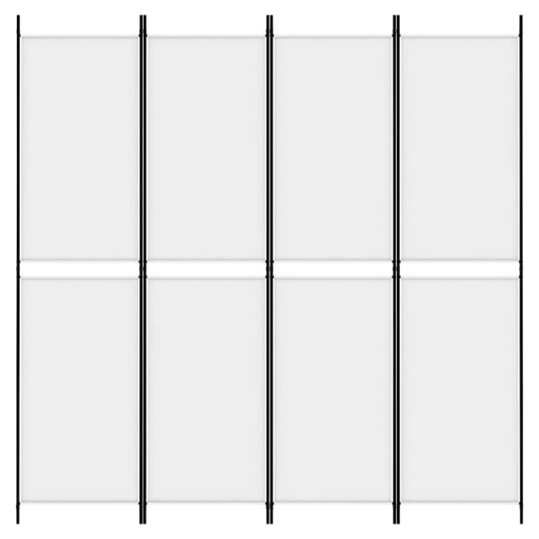 vidaXL 4-Panel Room Divider White 78.7"x78.7" Fabric - Image 3