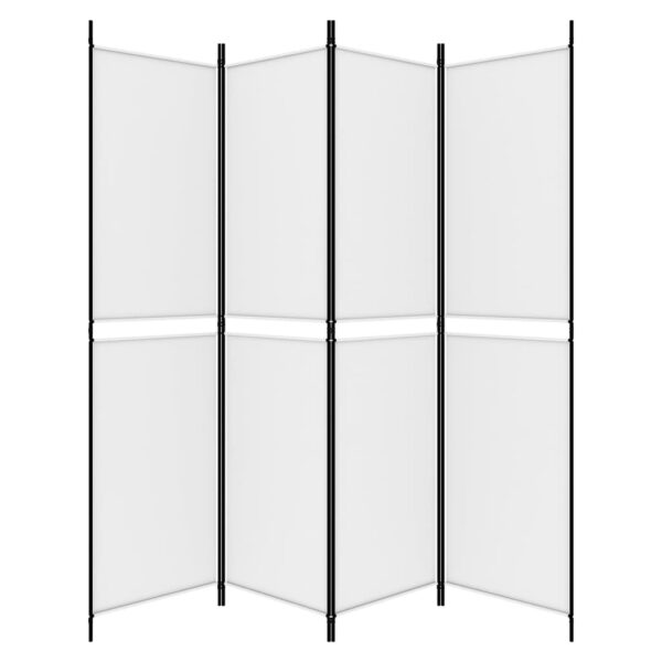 vidaXL 4-Panel Room Divider White 78.7"x78.7" Fabric - Image 4