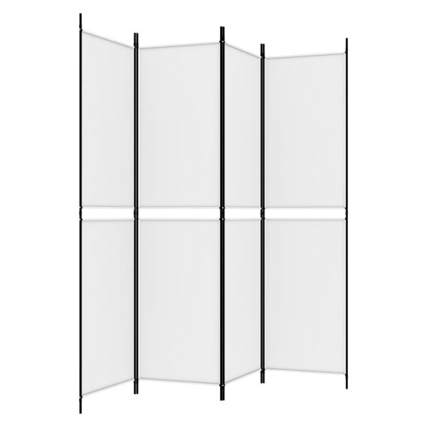 vidaXL 4-Panel Room Divider White 78.7"x78.7" Fabric - Image 5