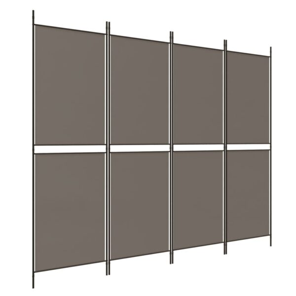 vidaXL 4-Panel Room Divider Anthracite 78.7"x78.7" Fabric - Image 2