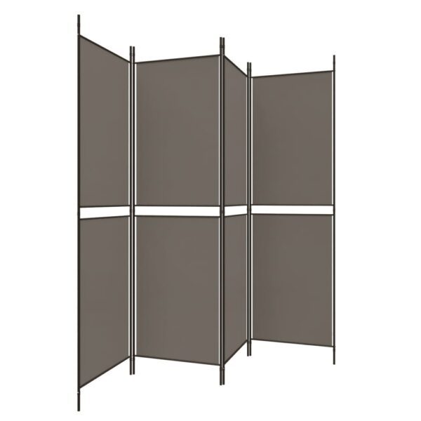 vidaXL 4-Panel Room Divider Anthracite 78.7"x78.7" Fabric - Image 4