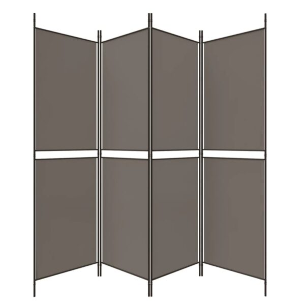 vidaXL 4-Panel Room Divider Anthracite 78.7"x78.7" Fabric - Image 5