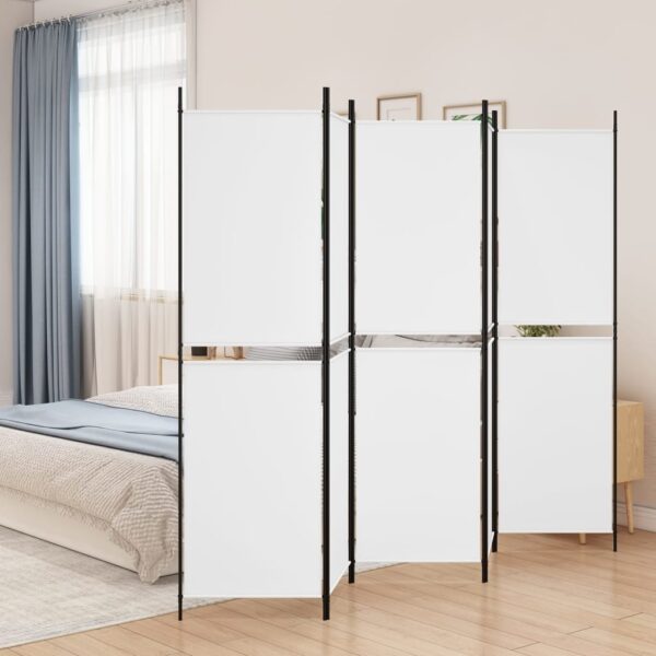 vidaXL 5-Panel Room Divider White 98.4"x78.7" Fabric