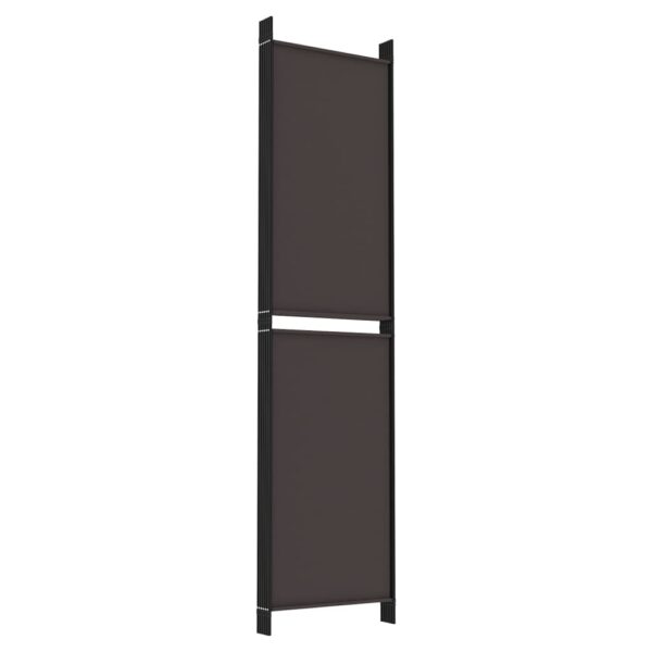 vidaXL 5-Panel Room Divider Brown 98.4"x78.7" Fabric - Image 6