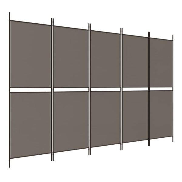 vidaXL 5-Panel Room Divider Anthracite 98.4"x78.7" Fabric - Image 2