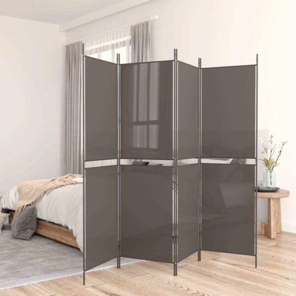 vidaXL 5-Panel Room Divider Anthracite 98.4"x78.7" Fabric