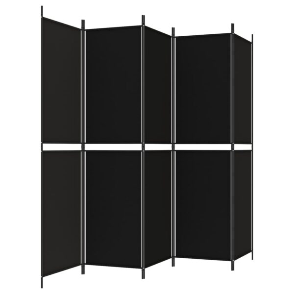 vidaXL 5-Panel Room Divider Black 98.4"x78.7" Fabric - Image 5