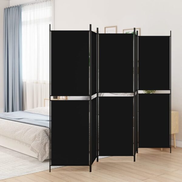 vidaXL 5-Panel Room Divider Black 98.4"x78.7" Fabric