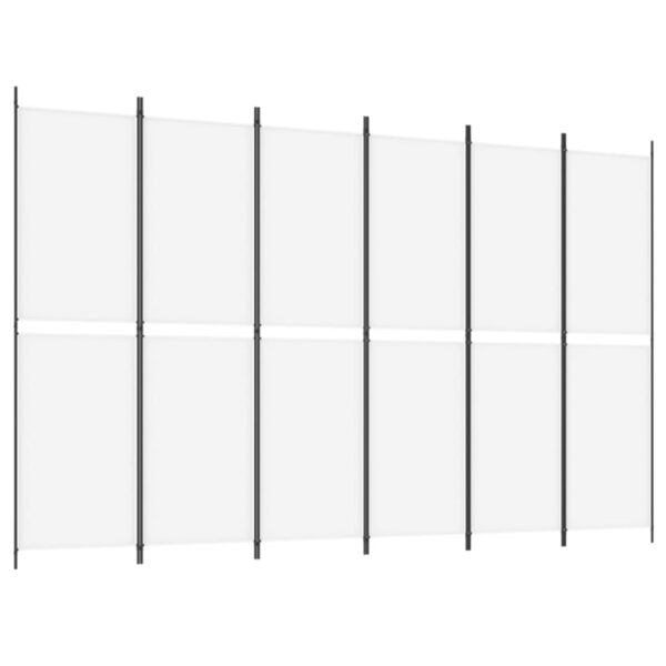 vidaXL 6-Panel Room Divider White 118.1"x78.7" Fabric - Image 2