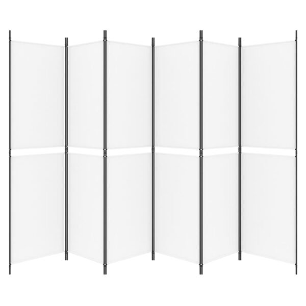 vidaXL 6-Panel Room Divider White 118.1"x78.7" Fabric - Image 3