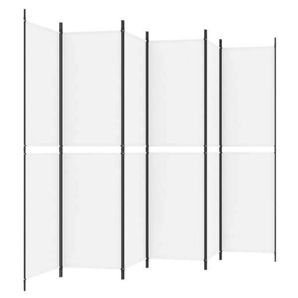 vidaXL 6-Panel Room Divider White 118.1"x78.7" Fabric - Image 5