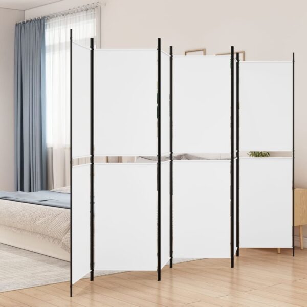 vidaXL 6-Panel Room Divider White 118.1"x78.7" Fabric