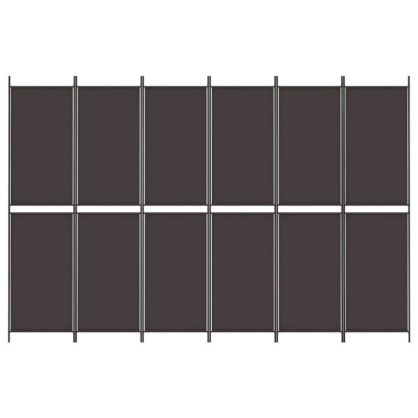 vidaXL 6-Panel Room Divider Brown 118.1"x78.7" Fabric - Image 3