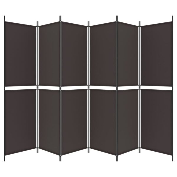 vidaXL 6-Panel Room Divider Brown 118.1"x78.7" Fabric - Image 4