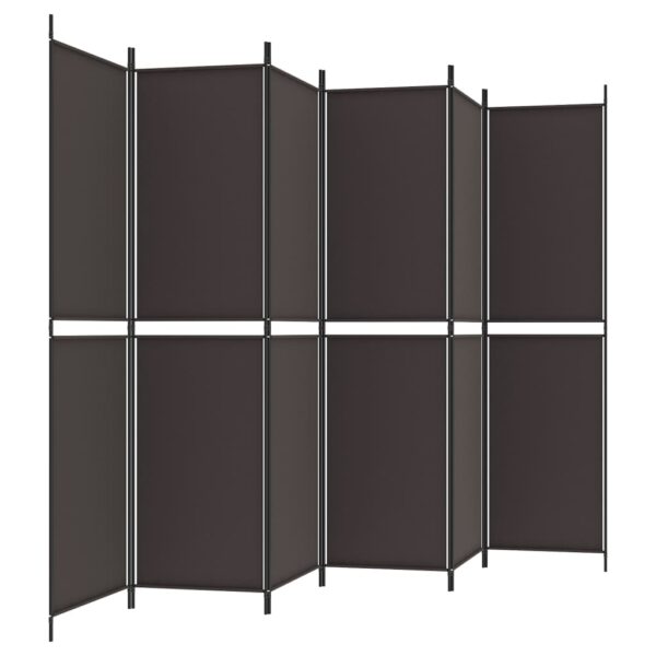 vidaXL 6-Panel Room Divider Brown 118.1"x78.7" Fabric - Image 5