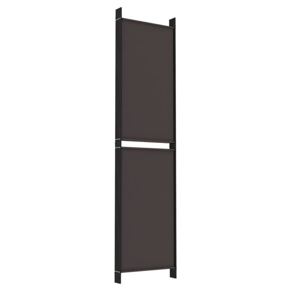 vidaXL 6-Panel Room Divider Brown 118.1"x78.7" Fabric - Image 6