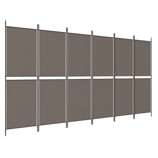 vidaXL 6-Panel Room Divider Anthracite 118.1"x78.7" Fabric - Image 2