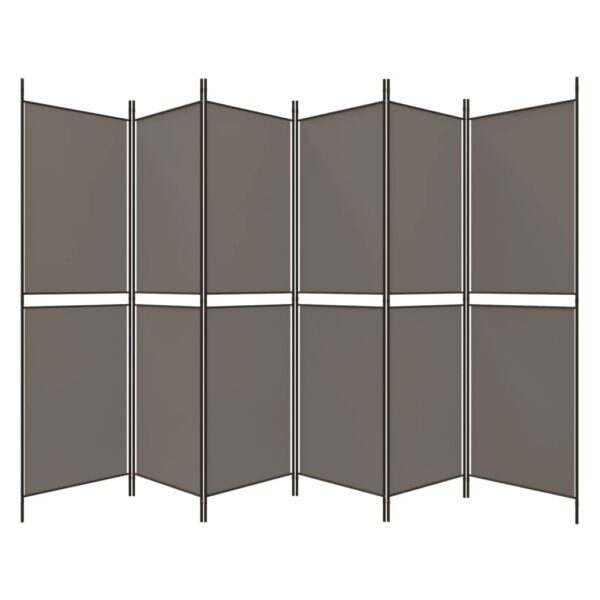 vidaXL 6-Panel Room Divider Anthracite 118.1"x78.7" Fabric - Image 5