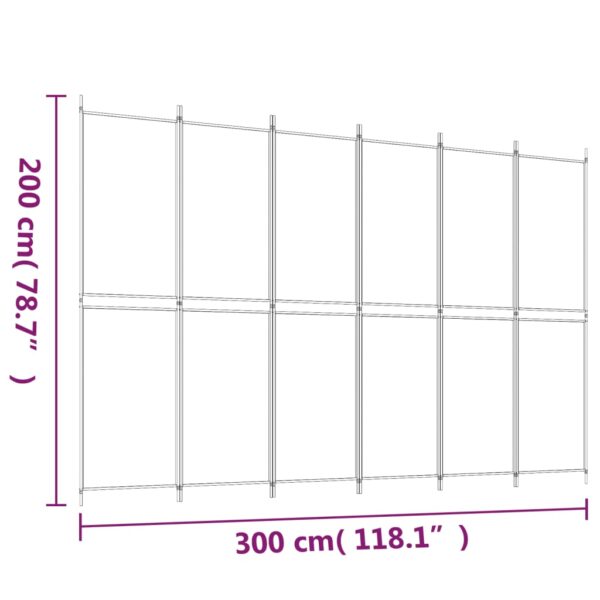 vidaXL 6-Panel Room Divider Anthracite 118.1"x78.7" Fabric - Image 8