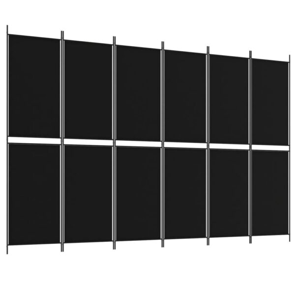 vidaXL 6-Panel Room Divider Black 118.1"x78.7" Fabric - Image 2