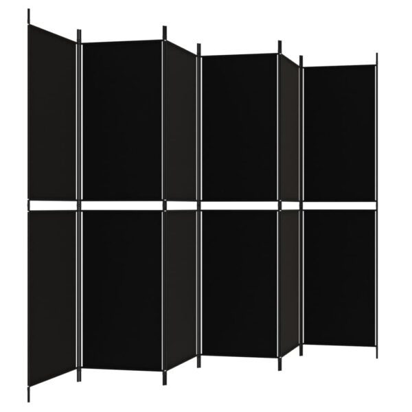 vidaXL 6-Panel Room Divider Black 118.1"x78.7" Fabric - Image 4