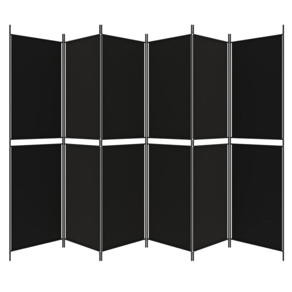 vidaXL 6-Panel Room Divider Black 118.1"x78.7" Fabric - Image 5