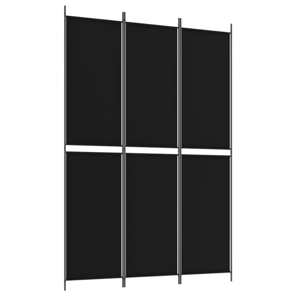 vidaXL 3-Panel Room Divider Black 59.1"x86.6" Fabric - Image 2