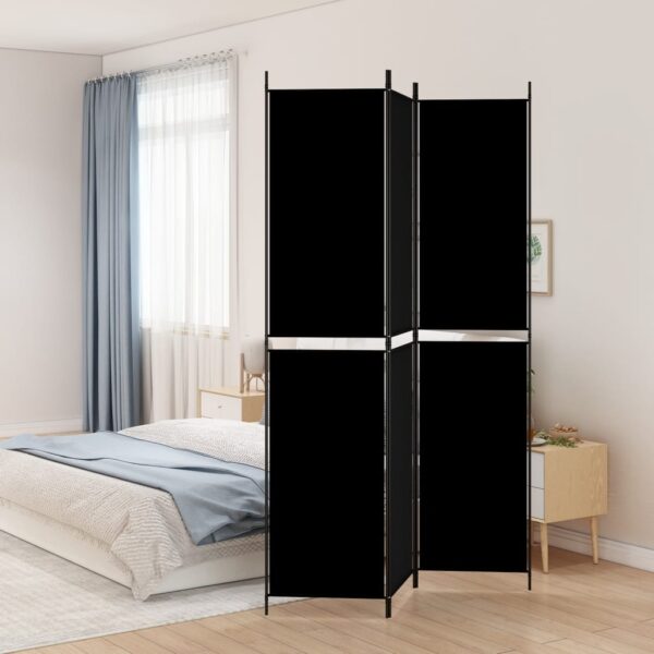 vidaXL 3-Panel Room Divider Black 59.1"x86.6" Fabric