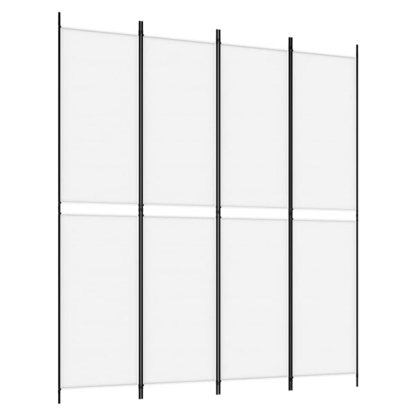 vidaXL 4-Panel Room Divider White 78.7"x86.6" Fabric - Image 2