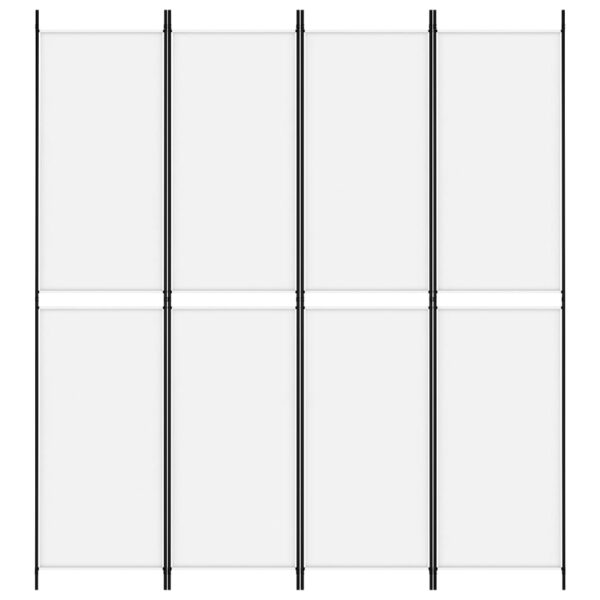 vidaXL 4-Panel Room Divider White 78.7"x86.6" Fabric - Image 3