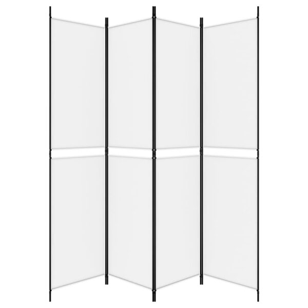 vidaXL 4-Panel Room Divider White 78.7"x86.6" Fabric - Image 4