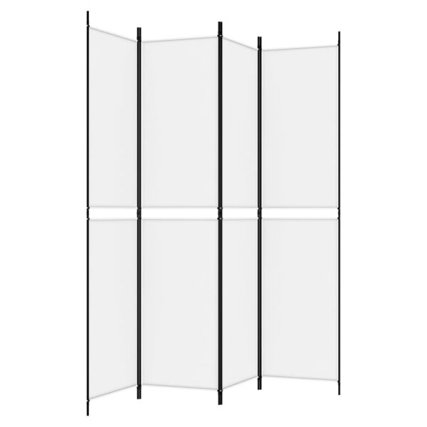 vidaXL 4-Panel Room Divider White 78.7"x86.6" Fabric - Image 5