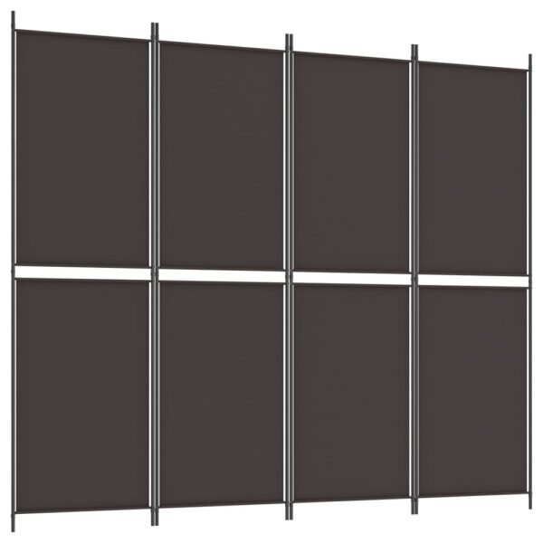 vidaXL 4-Panel Room Divider Brown 78.7"x86.6" Fabric - Image 2