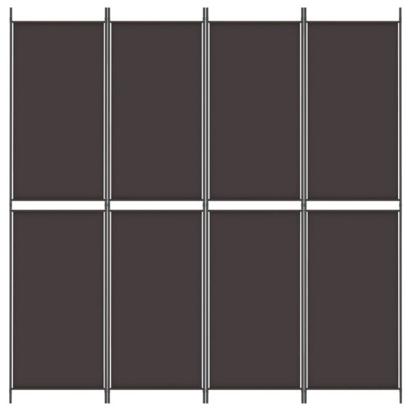 vidaXL 4-Panel Room Divider Brown 78.7"x86.6" Fabric - Image 3