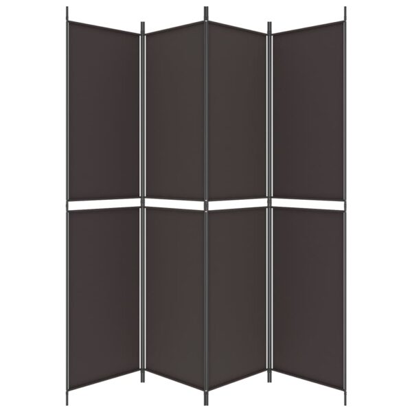 vidaXL 4-Panel Room Divider Brown 78.7"x86.6" Fabric - Image 4