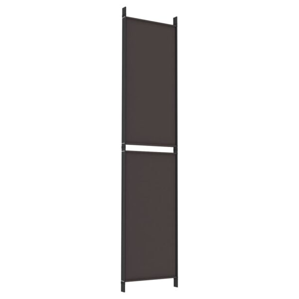 vidaXL 4-Panel Room Divider Brown 78.7"x86.6" Fabric - Image 6